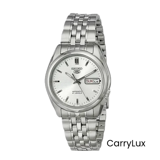 Seiko 5 Automatic Silver Dial 21 Jewels Men's Watch- SNK355K1