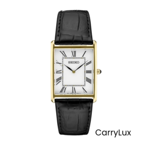 Seiko Classic Quartz White Dial Leather Men's Watch– SWR052