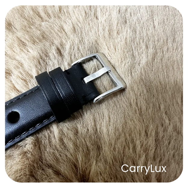 Edge 22MM Black Leather Strap- Elegant Watch Band - Image 3