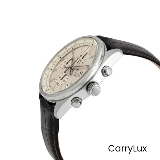 Seiko Chronograph Champagne Dial Calfskin Men’s Watch- SSB383P1 - Image 4