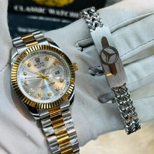 Premium Quality Watches & Bracelet Combo T Carry White