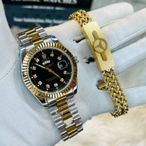 Premium Quality Watches & Bracelet Combo T Carry Black