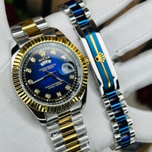 Premium Quality Watches & Bracelet Combo T Carry Blue
