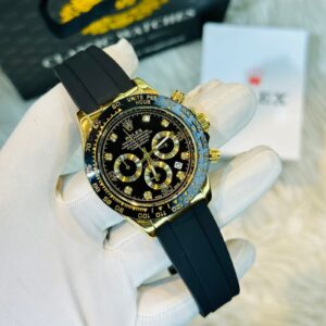 Premium Quality Racing Chronograph Belt Gold Black Watches
