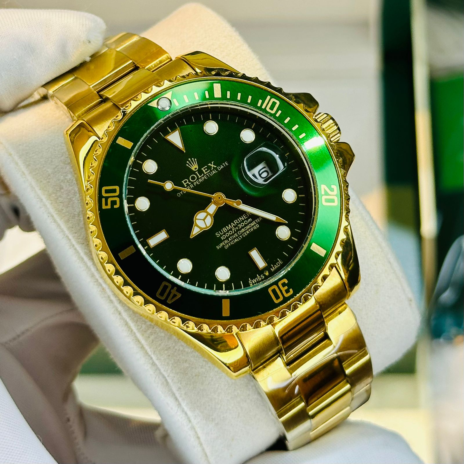 Premium Quality Diver Style F Golden Green Watches