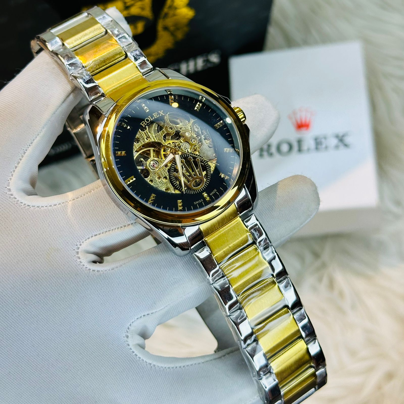 Premium Quality Logo Automatic Watches Dial Black