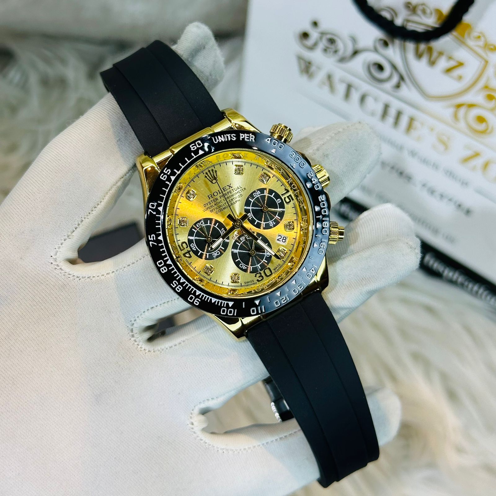 Premium Quality Racing Chronograph Gold Belt Watches