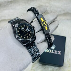 premium Quality watch & Bracelet Full Black Carry