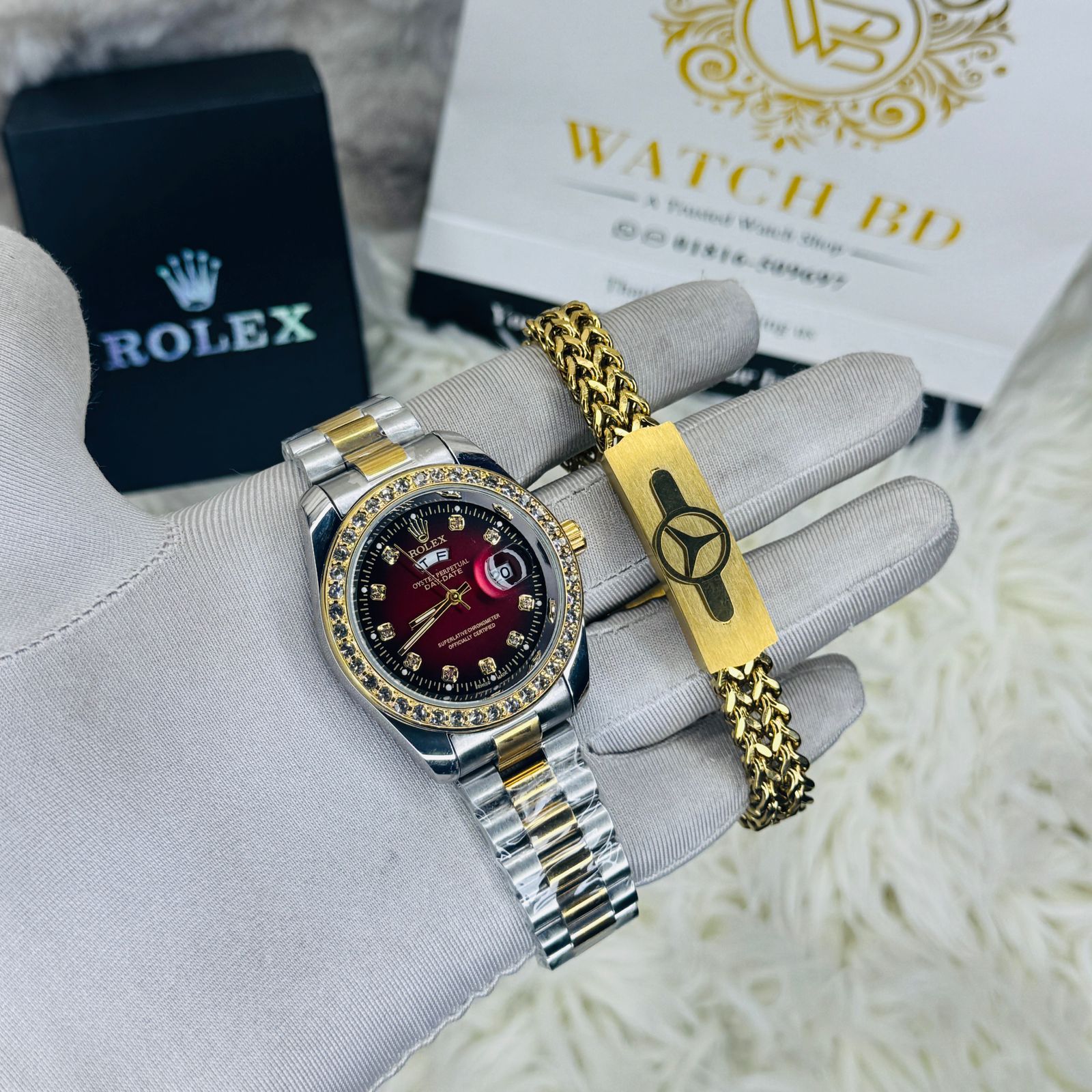premium Quality watch & Bracelet T Red