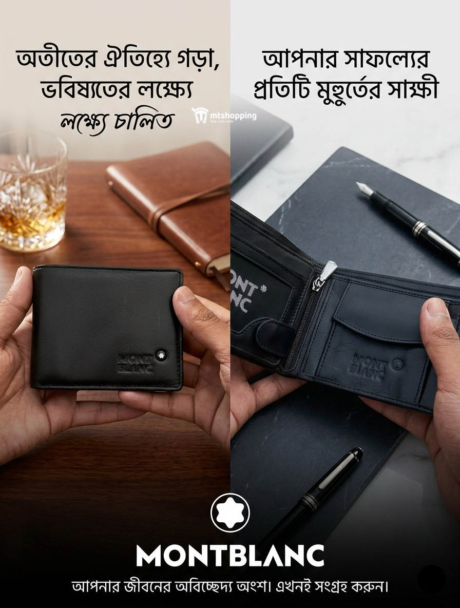 Premium Bifold Leather Wallet â Black